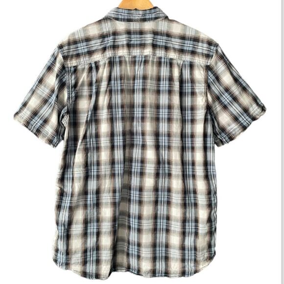 CARHARTT Men's Essential Plaid Button-Down Short-Sleeve Shirt size L 000084 - Picture 2 of 4